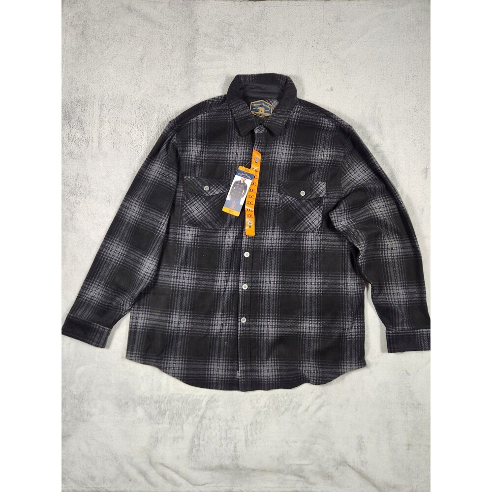 Freedom Foundry Shirt Jacket Mens XXL Black Plaid Grizzly Flex Fleece NWT 4-Way